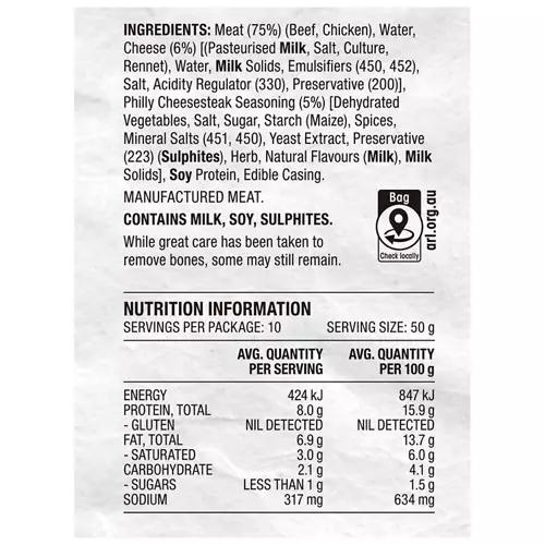 Snag Bag Philly Cheesesteak 500g