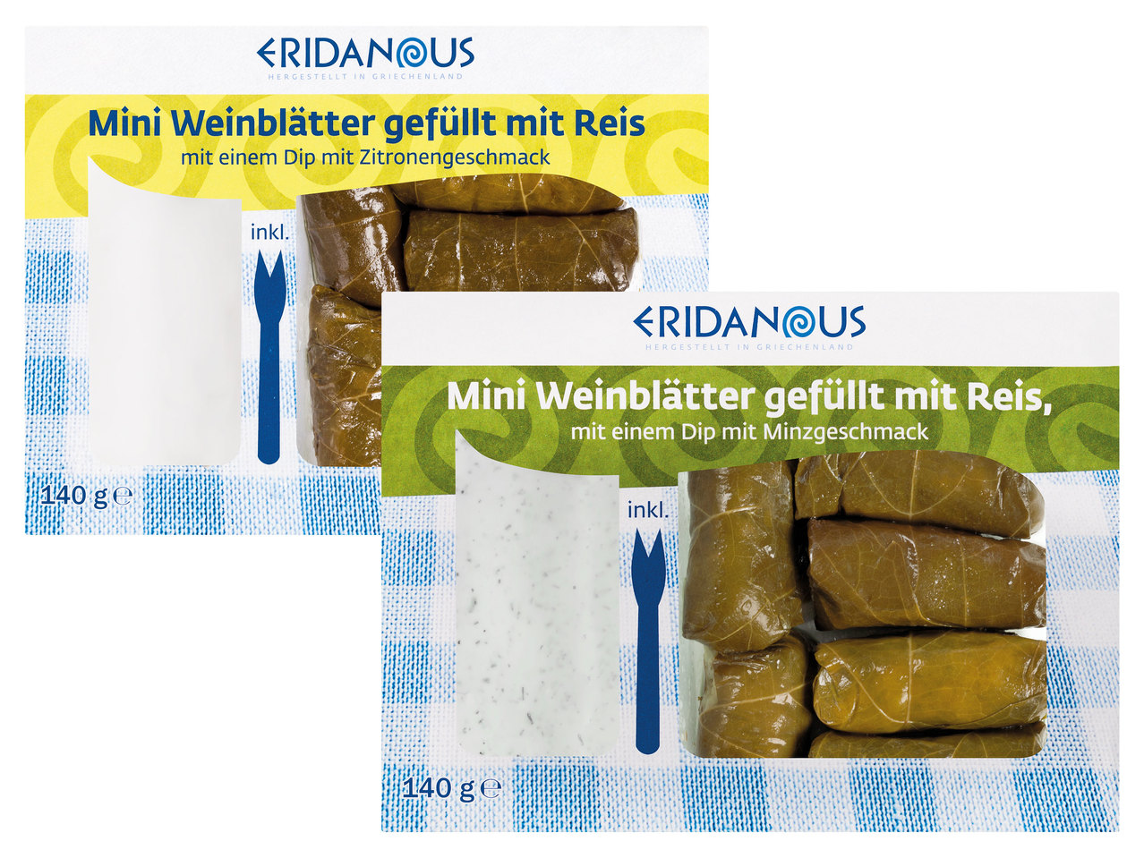 ERIDANOUS Mini Weinblätter gefüllt mit Reis