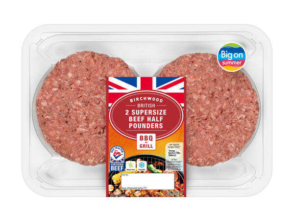 Birchwood 2 Supersize British Beef Half Pounders