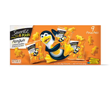 Savoritz Portion Pack Baked Cheddar Penguin Crackers