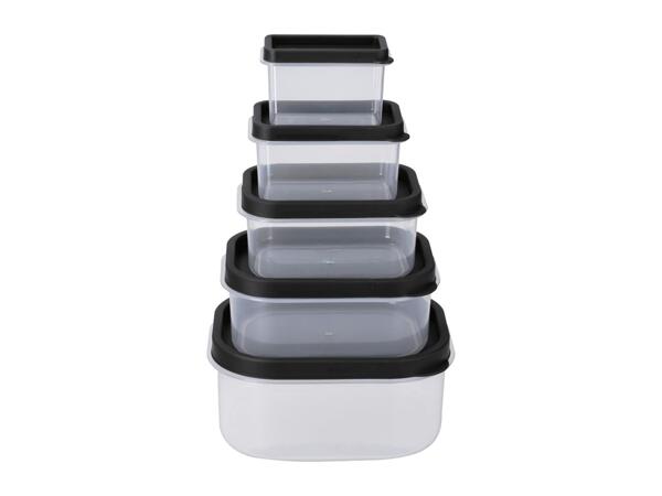 Silvercrest Black Rectangular Food Storage Container Set - 5 Pieces