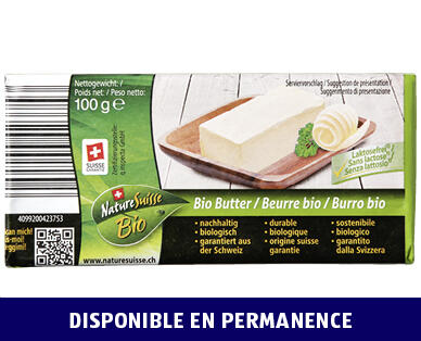 NATURE SUISSE BIO 
 BEURRE BIO SANS LACTOSE