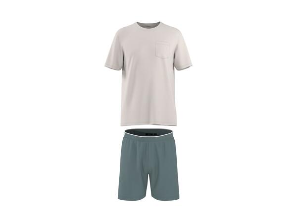 Men's Cream and Green Short Pyjama Set