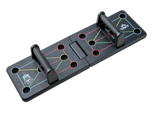 Dumbbell set, push-up board or kettlebell