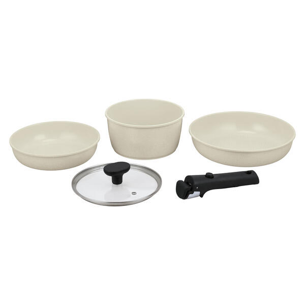CROFTON Speckled Cream Detachable Cookware Set