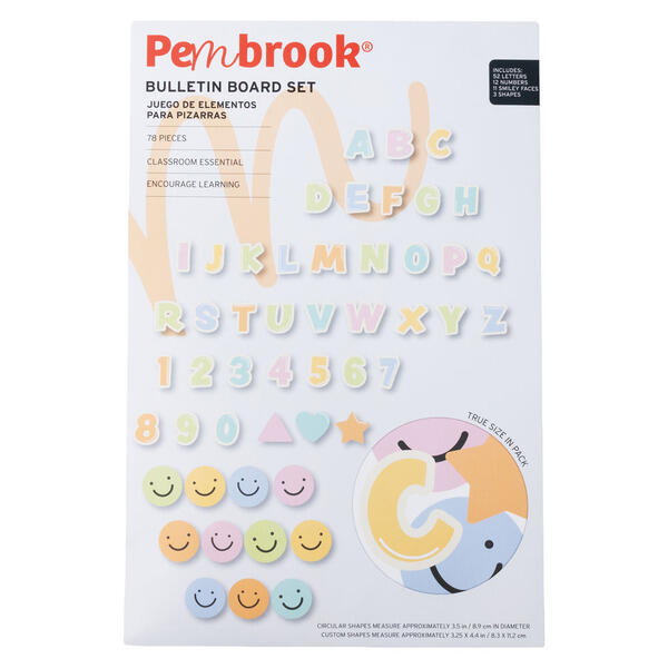 Pembrook Pastel Color Bulletin Board Pieces - 78pk