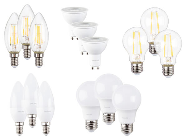 Philips LED-Leuchte/​Filamentleuchte, 3 Stück