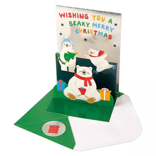 Pop Up Christmas Card - Polar Bear