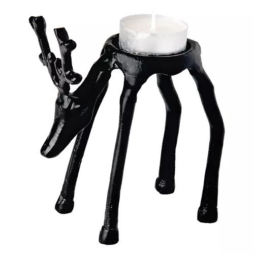 Reindeer Tealight Holder - Black Reindeer with Head Down