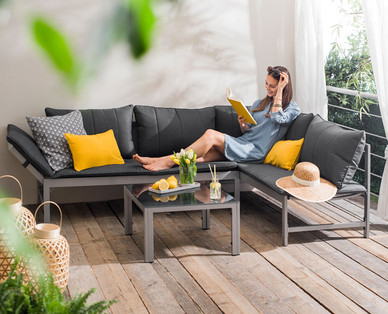 GARDENLINE Alu-Lounge-Set, 3-teilig