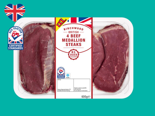 Birchwood 4 British Beef Medallion Steaks