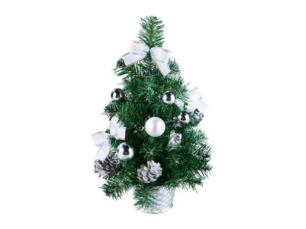 Livarno Home Mini Artificial Christmas Tree With Silver Decorations