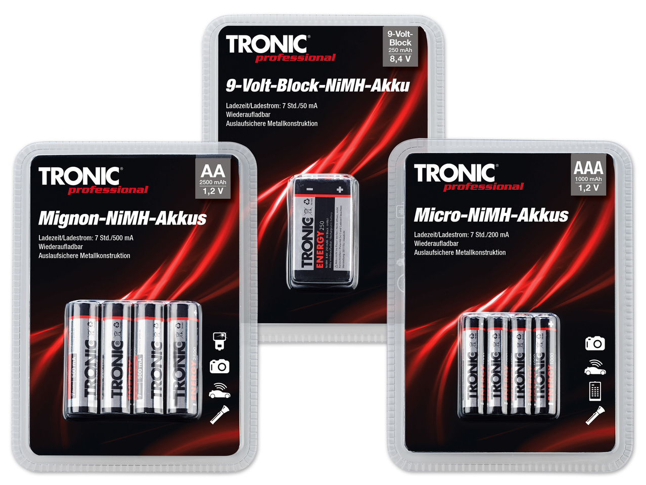 TRONIC(R) NiMH-Akku-Sortiment