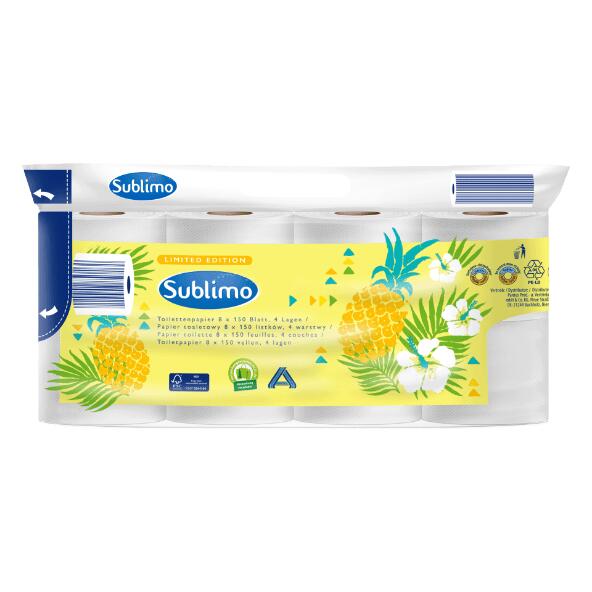 SUBLIMO(R) 				Toiletpapier, 8-pack
