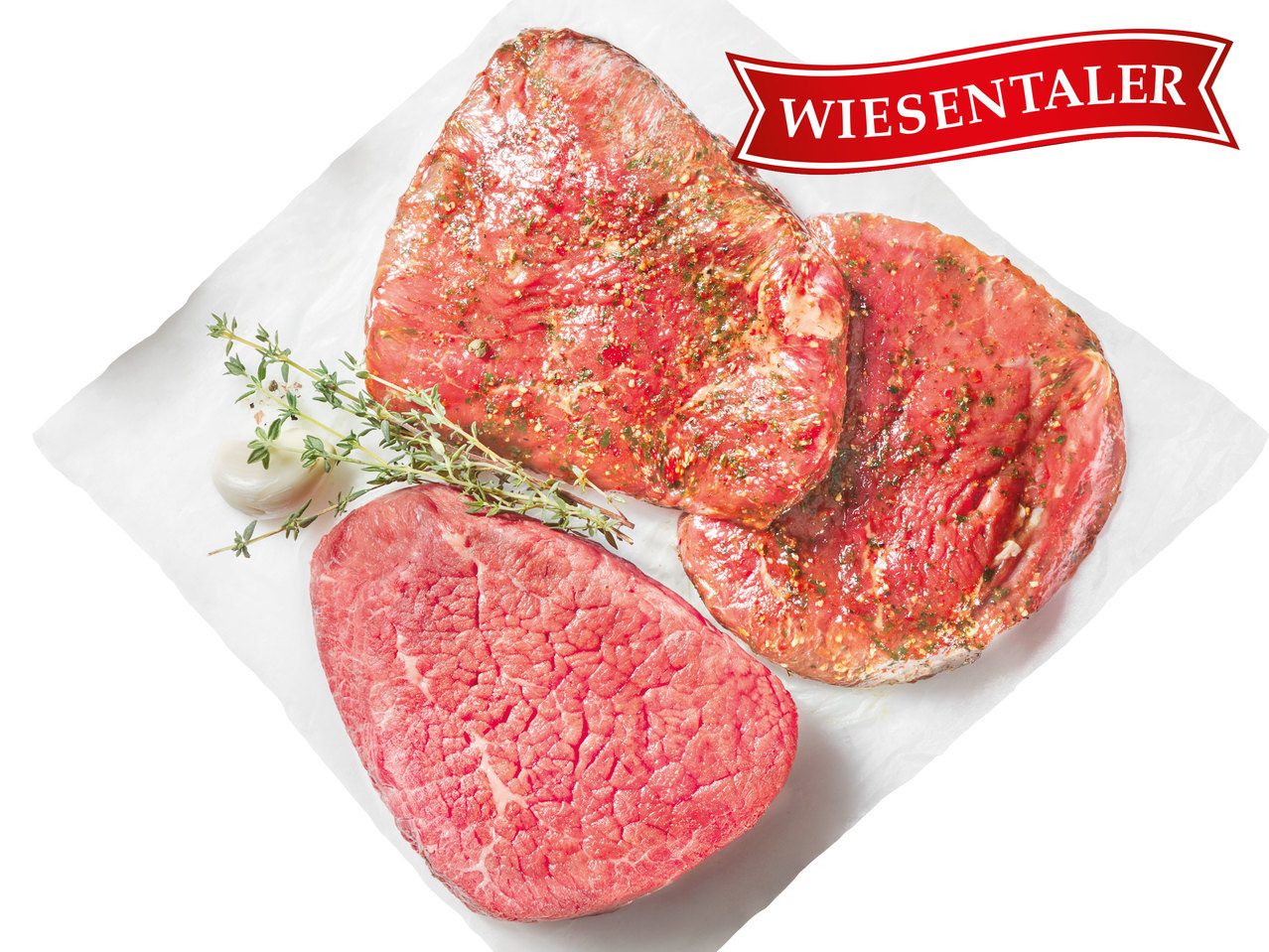 WIESENTALER Frische österreichische Hüftsteaks mariniert oder Eye-of-round-Steak