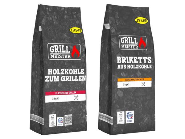 Holzkohle zum Grillen oder Briketts aus Holzkohle