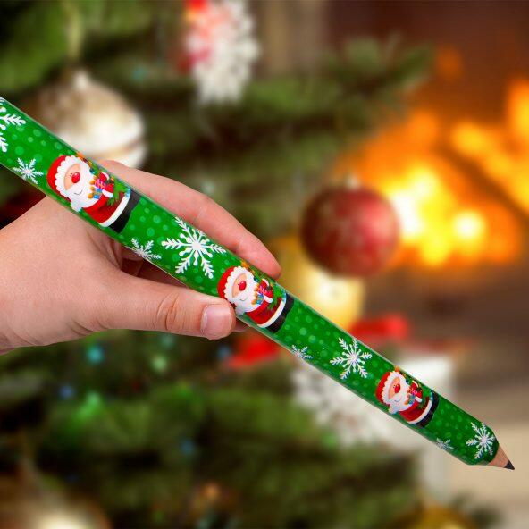 Stor blyant med julemotiver