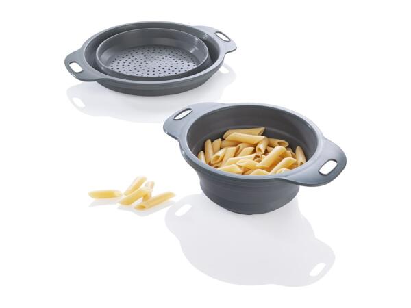 Livarno Home Foldable Kitchen Sieve With Side Handles- 2 Pack