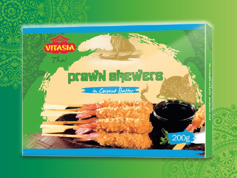 Brochettes de crevettes panées à la noix de coco