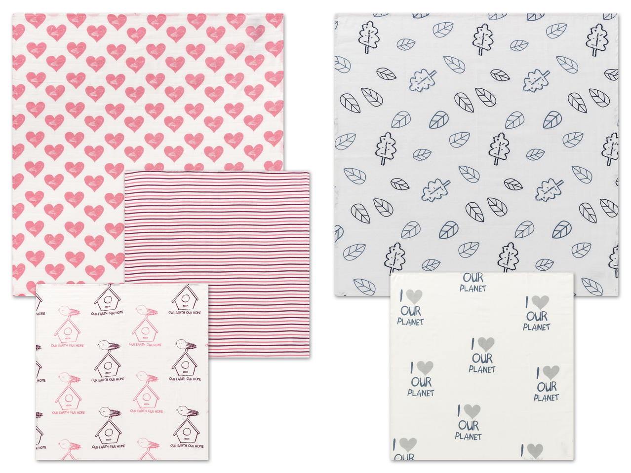 LUPILU(R)PURE COLLECTION Baby Mulltuch, 3 oder 2 Stück