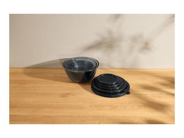 Silvercrest Black Glass Bowl Set - 5 Pieces