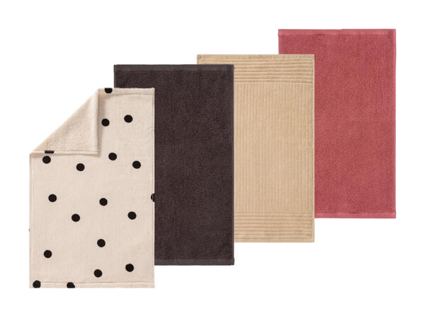 Serviettes d'invités éponge, lot de 4