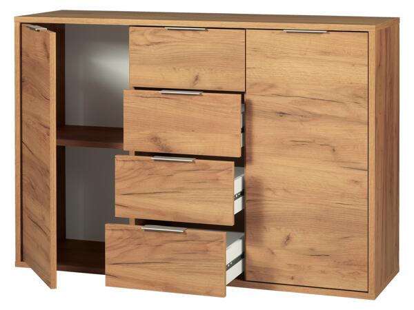 Storage cabinet with 2 doors and 4 drawers