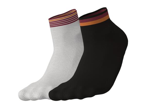 CRIVIT Adults' Black & White Cycling Socks - 2 Pairs