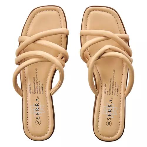 Ladies Strappy Sandal - Beige, 8