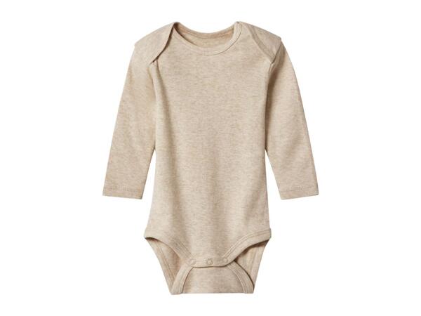 Lupilu Beige Baby Long-Sleeve Bodysuits - 3 Pack