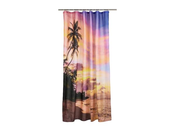Livarno Shower Curtain With Tropical Beach Design