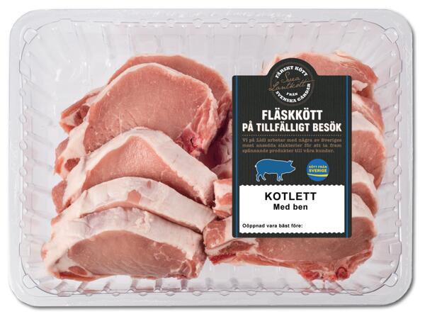 Färsk kotlett i skivor
