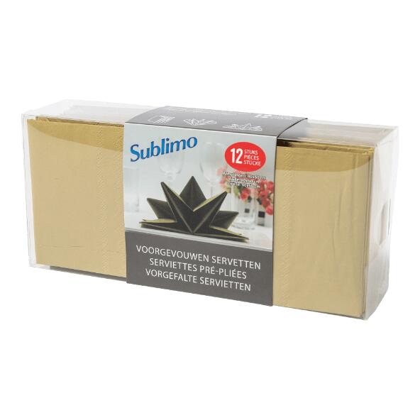 SUBLIMO(R) 				Serviettes pliées, 12 pcs