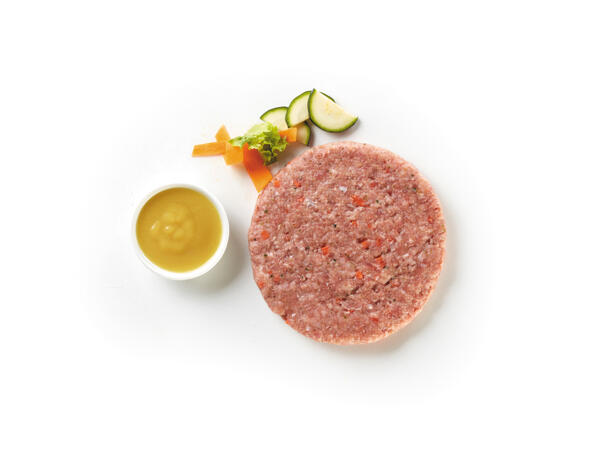 Maxi Chicken Hamburger with Courgetts and Carrots