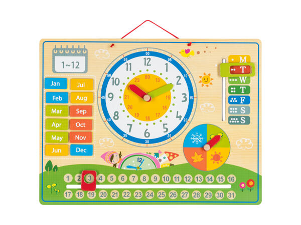 Planning avec horloge, 13 pièces