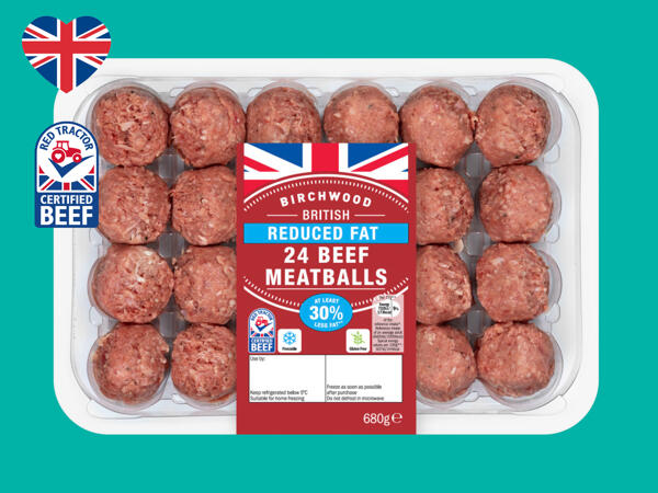Birchwood 24 Reduced Fat British Beef Meatballs