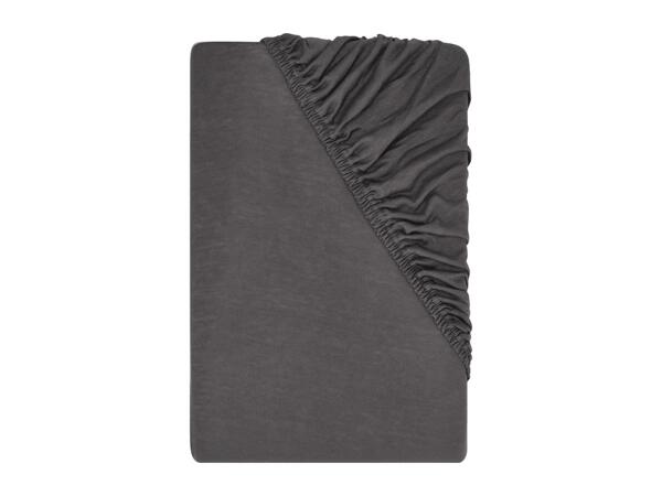 Grey Jersey Fitted Sheet - Double