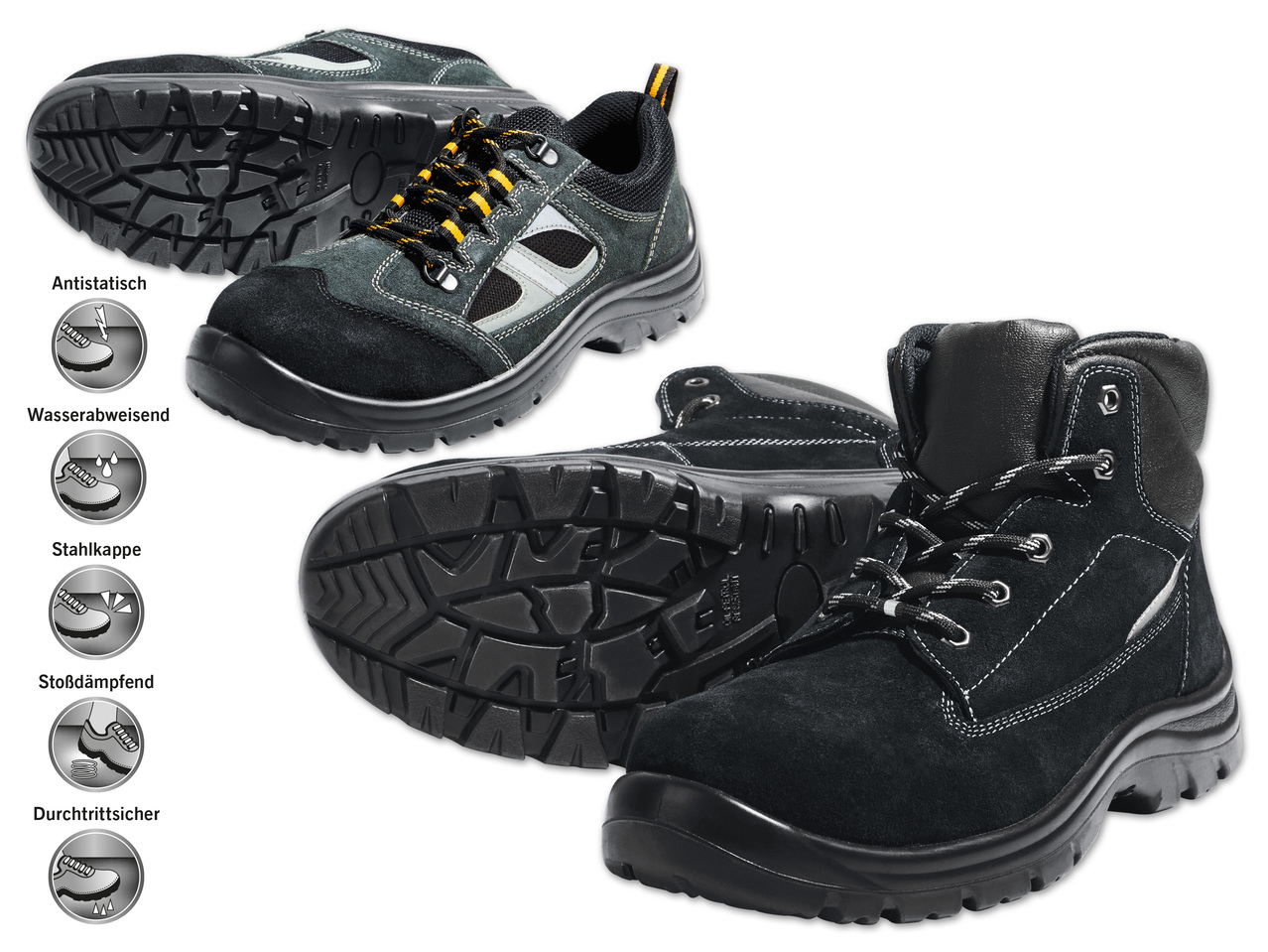 POWERFIX(R)PROFI+ Herren Leder-Sicherheitsstiefel/-schuhe, S31