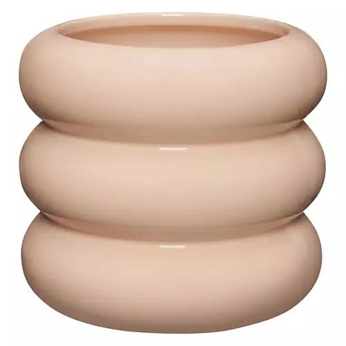 Hand Crafted Ceramic Ripple Planter, Pink