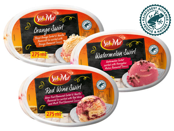 Gestrudeltes Eissorbet