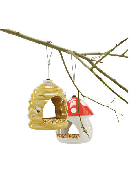 Beehive Ceramic Bird Feeder