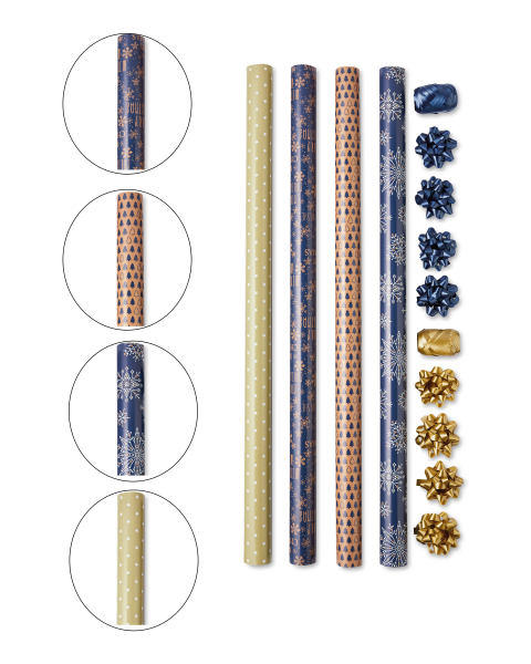 4 Roll Sparkle Gift Wrap Set