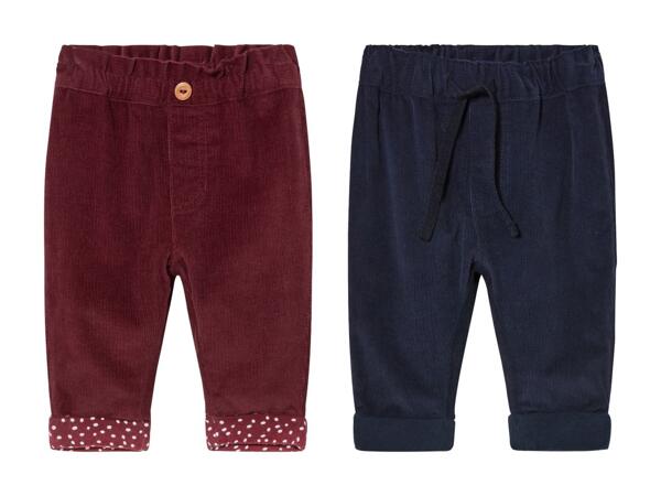 Pantalon en velours pour bébé