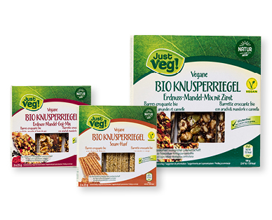 Barres croquantes véganes bio NATUR AKTIV/JUST VEG!