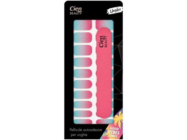 Clip-in hair tinsel, self-adhesive face jewels, stick-on tattoos or self-adhesive nail stickers