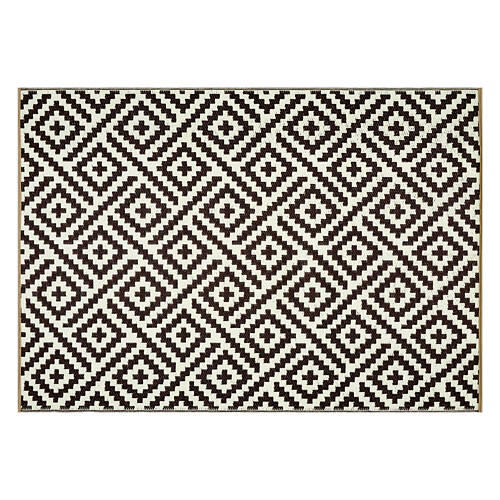 5' x 7' Reversible Indoor/Outdoor Rug - Brown/Beige Diamond