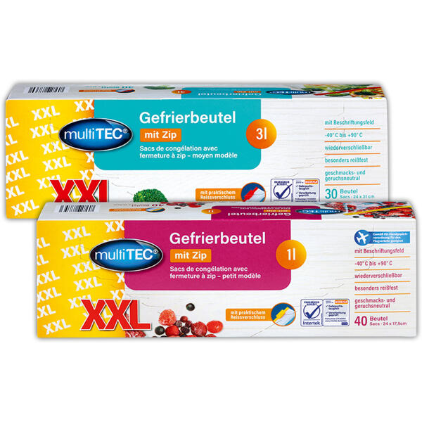 Gefrierbeutel mit Zip XXL