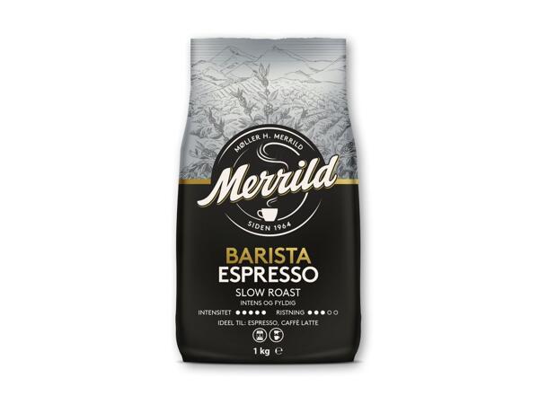 Merrild crema, espresso eller barista hele bønner
