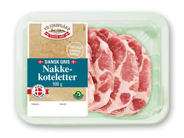 Dansk flæsk i skiver, middags- eller nakke­koteletter