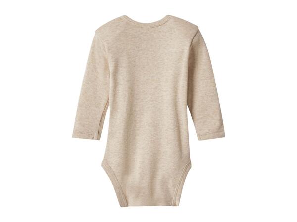 Lupilu Beige Baby Long-Sleeve Bodysuits - 3 Pack